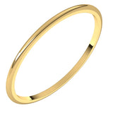 14K Yellow Gold 1 mm Lightweight Half Round Band Size 5.5