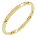 10K Yellow Gold 1.5 mm Lightweight Comfort-Fit Half Round Band Size 10.5