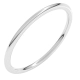 14K White Gold 1 mm Lightweight Comfort-Fit Half Round Band Size 4.5