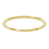 14K Yellow Gold 1 mm Lightweight Comfort-Fit Half Round Band Size 6.5