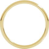 14K Yellow Gold 1 mm Lightweight Comfort-Fit Half Round Band Size 7.5