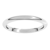 Platinum 2 mm Comfort-Fit Half Round Band Size 5