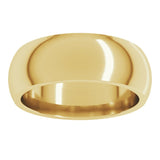 10K Yellow Gold 7 mm Comfort-Fit Half Round Band Size 12.5