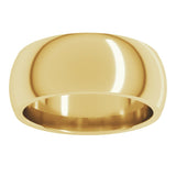 10K Yellow Gold 8 mm Comfort-Fit Half Round Band Size 5.5