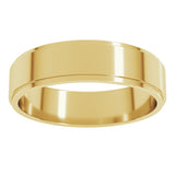 10K Yellow Gold 5 mm Stepped-Edge Flat Band Size 9