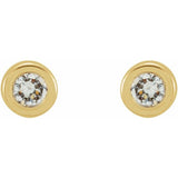 14K Yellow Gold .02 CTW Natural Diamond Micro Bezel-Set Earrings