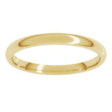 10K Yellow Gold 2 mm Lightweight Comfort-Fit Half Round Band Size 9