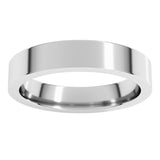 14K White Gold 4 mm Comfort-Fit Flat Band Size 10