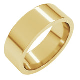 14K Yellow Gold 7 mm Comfort-Fit Flat Band Size 9