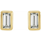 14K Yellow Gold .07 CTW Natural Diamond Bezel-Set Earrings