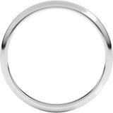 Platinum 2.5 mm Half Round Band Size 5