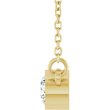 14K Yellow Gold Stuller Lab-Grown Moissanite Solitaire 18" Necklace