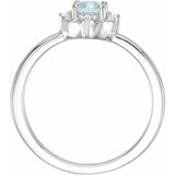 Sterling Silver Natural Sky Blue Topaz & .04 CTW Natural Diamond Halo-Style Ring