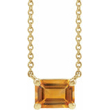 14K Yellow Gold Natural Citrine 18" Necklace