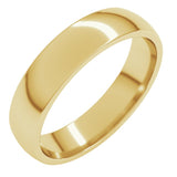 18K Yellow Gold 4.5 mm Lightweight Comfort-Fit Half Round Band Size 8.5