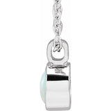 Sterling Silver Natural White Opal Bezel-Set 16-18" Necklace