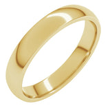 14K Yellow Gold 3.5 mm Lightweight Comfort-Fit Half Round Band Size 7