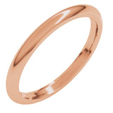 14K Rose Gold 2 mm Comfort-Fit Half Round Band Size 6