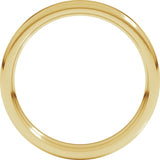 14K Yellow Gold 3 mm Beveled-Edge Comfort-Fit Flat Band Size 10
