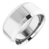 Platinum 9 mm Beveled-Edge Comfort-Fit Flat Band Size 12.5