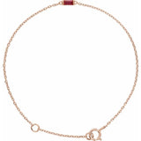 14K Rose Gold Natural Ruby 6 1/2-7 1/2" Bracelet
