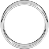 Sterling Silver 7 mm Comfort-Fit European-Style Band Size 14
