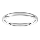 14K White Gold 2 mm Comfort-Fit European-Style Band Size 5.5