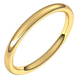 18K Yellow Gold 2 mm Comfort-Fit European-Style Band Size 6