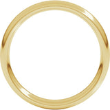 14K Yellow Gold 3 mm Comfort-Fit European-Style Band Size 7.5