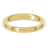 14K Yellow Gold 3 mm Comfort-Fit European-Style Band Size 8