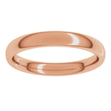 14K Rose Gold 3 mm Comfort-Fit European-Style Band Size 9.5