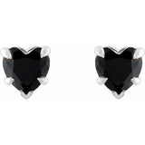 14K White Gold Natural Black Onyx Stud Earrings