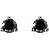 14K White Gold 1/8 CTW Natural Black Diamond  Earrings