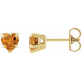 14K Yellow Gold Natural Citrine Stud Earring
