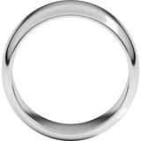 14K White Gold 10 mm Half Round Band Size 8.5
