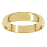 10K Yellow Gold 4 mm Lightweight Half Round Band Size 5