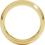 14K Yellow Gold 7 mm Comfort-Fit Half Round Band Size 7.5