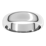 14K White Gold 5 mm Half Round Band Size 7.5