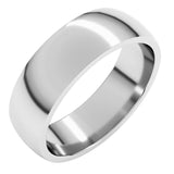 10K White Gold 6 mm Lightweight Comfort-Fit Half Round Band Size 6.5