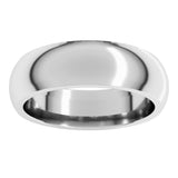 10K White Gold 6 mm Comfort-Fit Half Round Band Size 9
