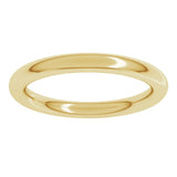 14K Yellow Gold 2.5 mm Comfort-Fit Full Round Band Size 4