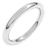 14K White Gold 2.5 mm Comfort-Fit Full Round Band Size 4