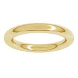 14K Yellow Gold 3 mm Comfort-Fit Full Round Band Size 4