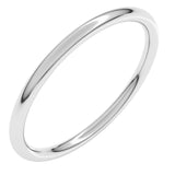 14K White Gold 1.5 mm Comfort-Fit Full Round Band Size 5