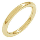 14K Yellow Gold 2.5 mm Comfort-Fit Full Round Band Size 6