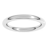 Sterling Silver 2.5 mm Comfort-Fit Full Round Band Size 7.5