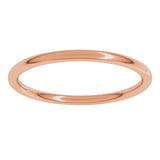 14K Rose Gold 1.5 mm Comfort-Fit Full Round Band Size 8.5