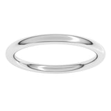 14K White Gold 2 mm Comfort-Fit Full Round Band Size 9