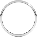 Platinum 2 mm Lightweight Half Round Band Size 5.5