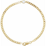 14K Yellow Gold .07 CT Natural Diamond Link 7" Bracelet